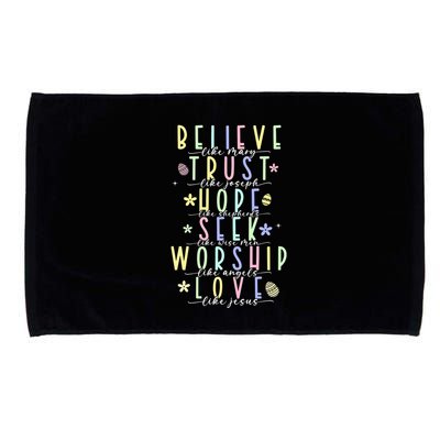 Retro Christian Easter Day Family Microfiber Hand Towel