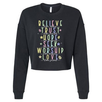 Retro Christian Easter Day Family Cropped Pullover Crew