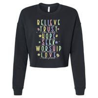Retro Christian Easter Day Family Cropped Pullover Crew