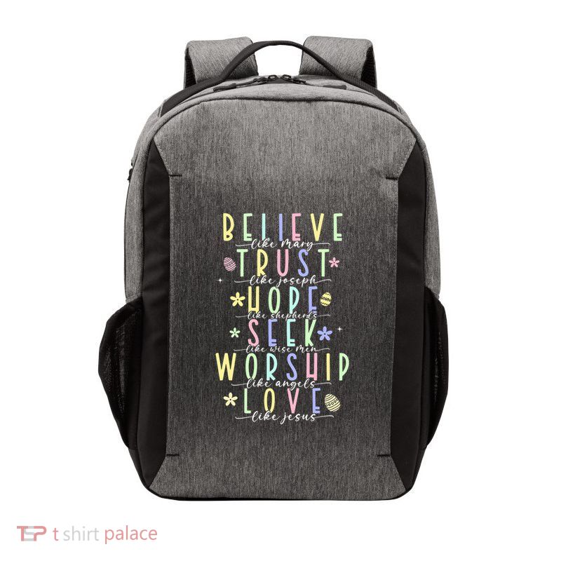 Retro Christian Easter Day Family Vector Backpack
