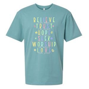 Retro Christian Easter Day Family Sueded Cloud Jersey T-Shirt