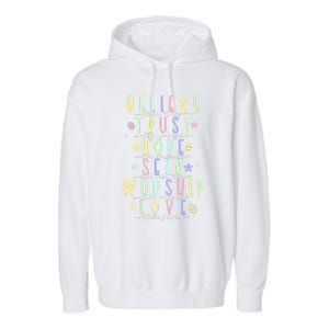 Retro Christian Easter Day Family Garment-Dyed Fleece Hoodie