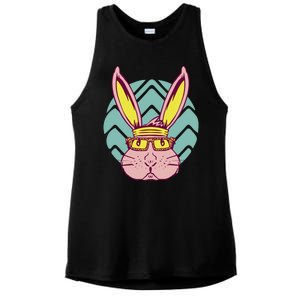 Retro Cool Easter Bunny Ladies PosiCharge Tri-Blend Wicking Tank