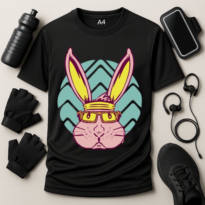 Retro Cool Easter Bunny Performance Shirt