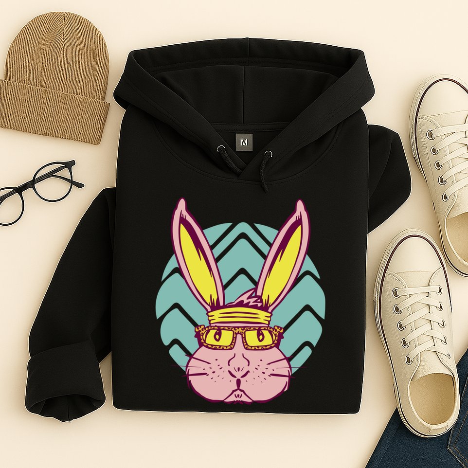 Retro Cool Easter Bunny Hoodie