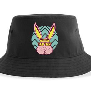 Retro Cool Easter Bunny Sustainable Bucket Hat