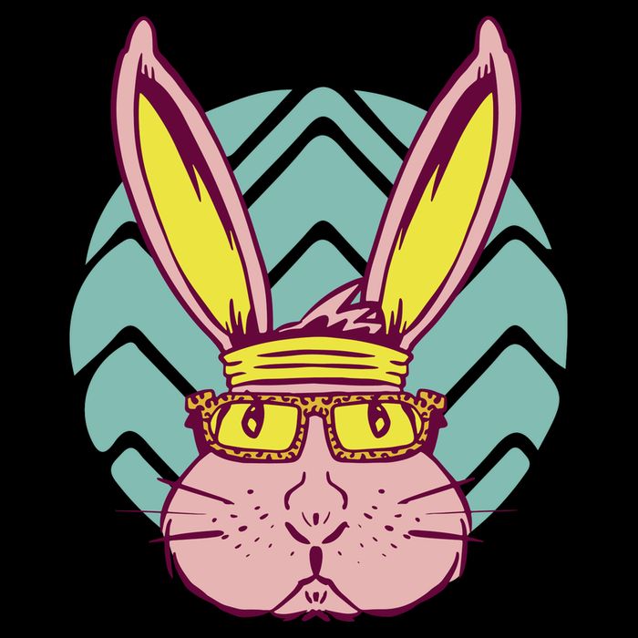 Retro Cool Easter Bunny 7-Panel Snapback Hat