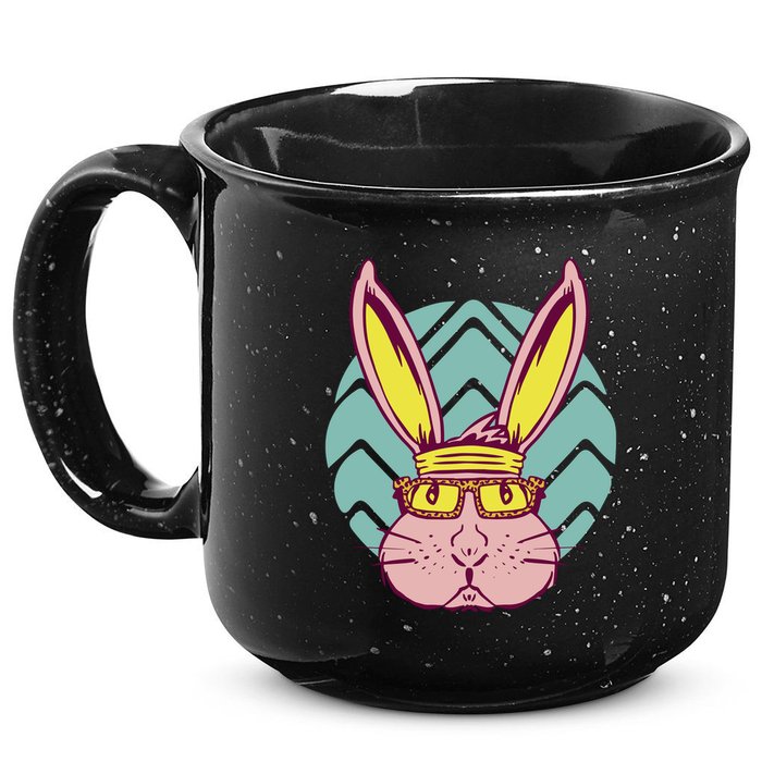 Retro Cool Easter Bunny 15oz Campfire Ceramic Mug