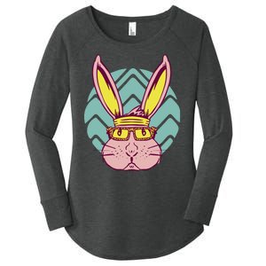 Retro Cool Easter Bunny Women's Perfect Tri Tunic Long Sleeve Shirt