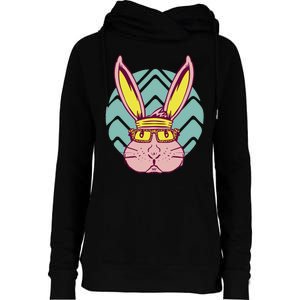 Retro Cool Easter Bunny Womens Funnel Neck Pullover Hood