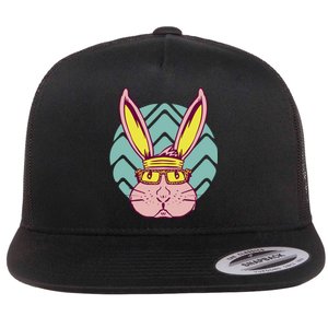 Retro Cool Easter Bunny Flat Bill Trucker Hat