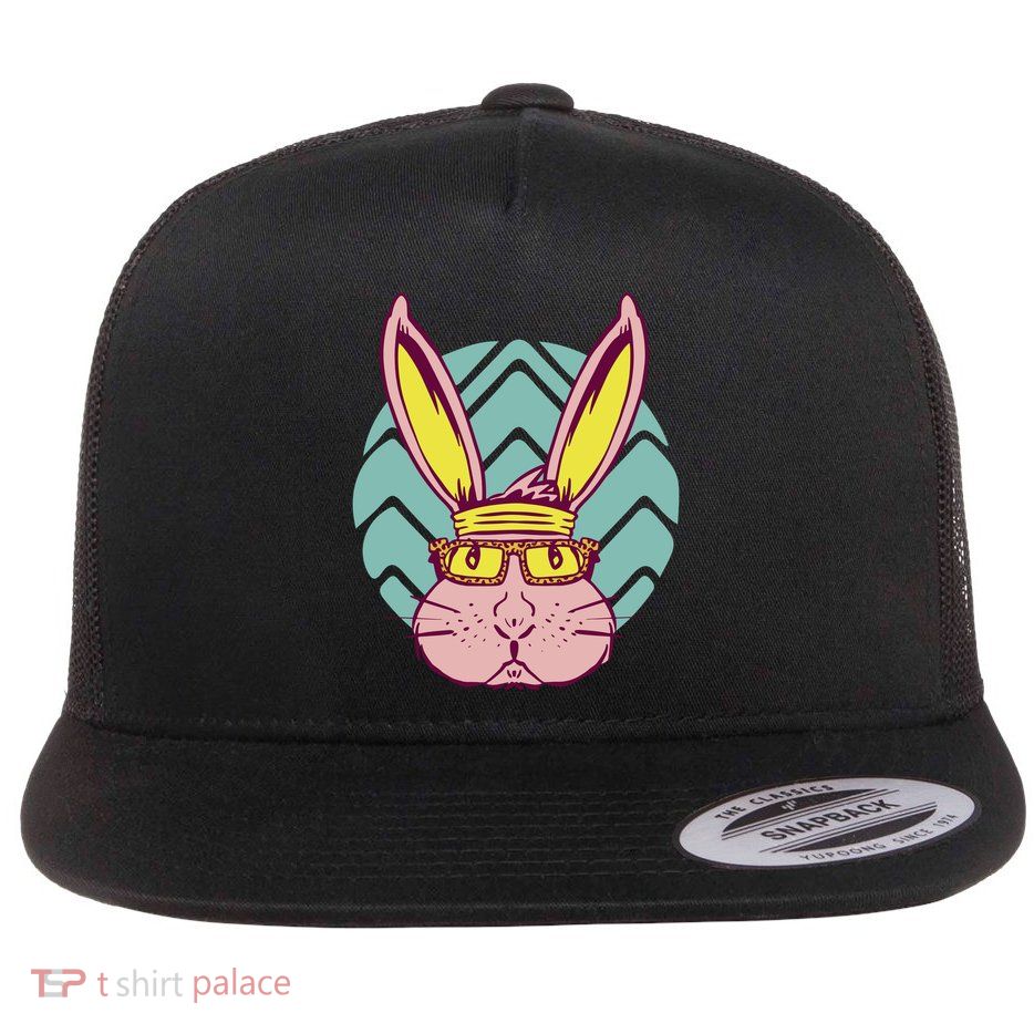 Retro Cool Easter Bunny Flatbill Hat