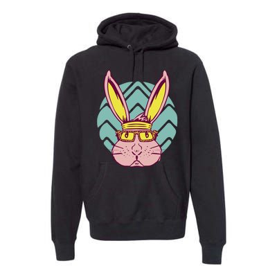 Retro Cool Easter Bunny Premium Hoodie