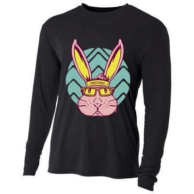 Retro Cool Easter Bunny Cooling Performance Long Sleeve Crew