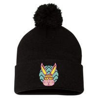 Retro Cool Easter Bunny Pom Pom 12in Knit Beanie