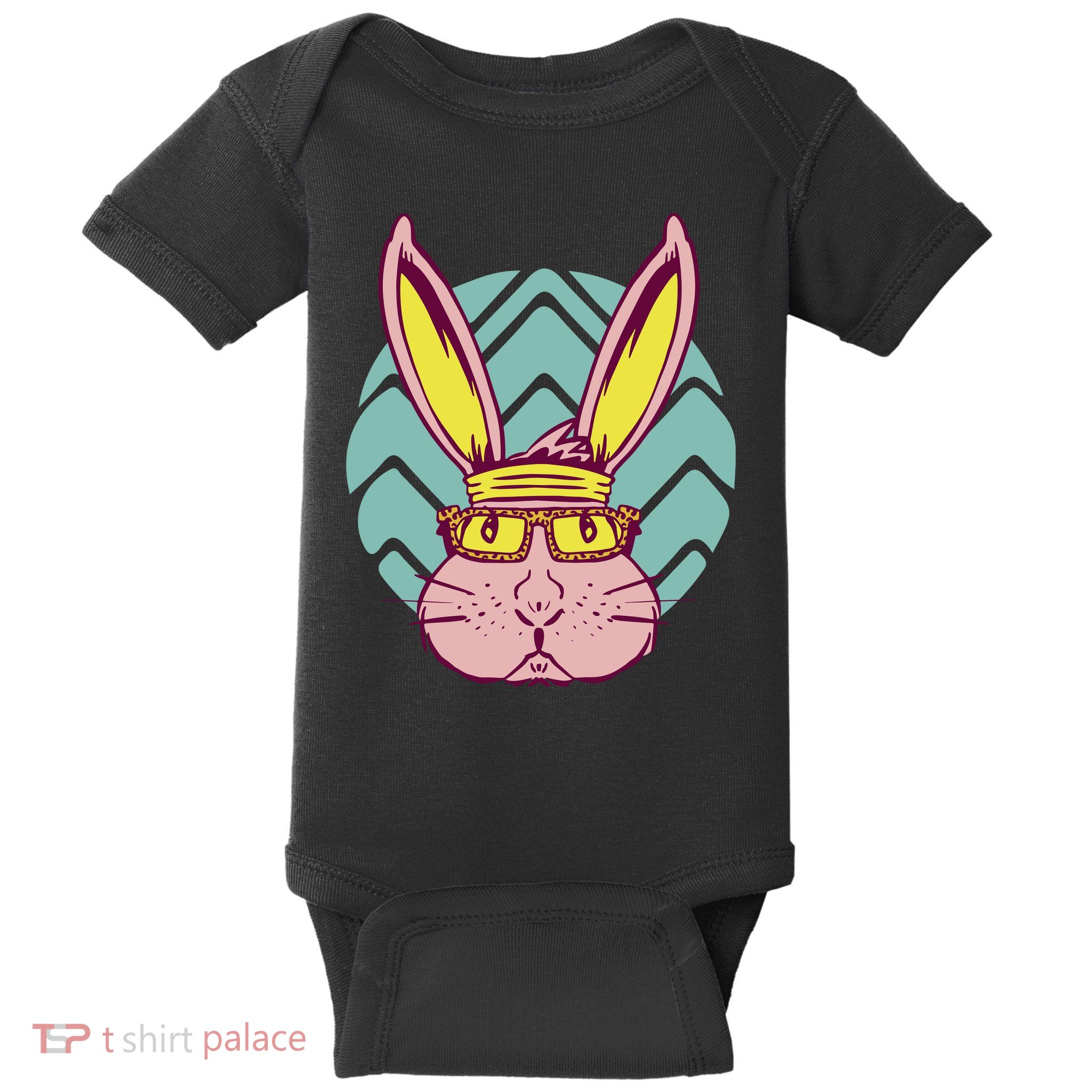 Retro Cool Easter Bunny Baby Bodysuit