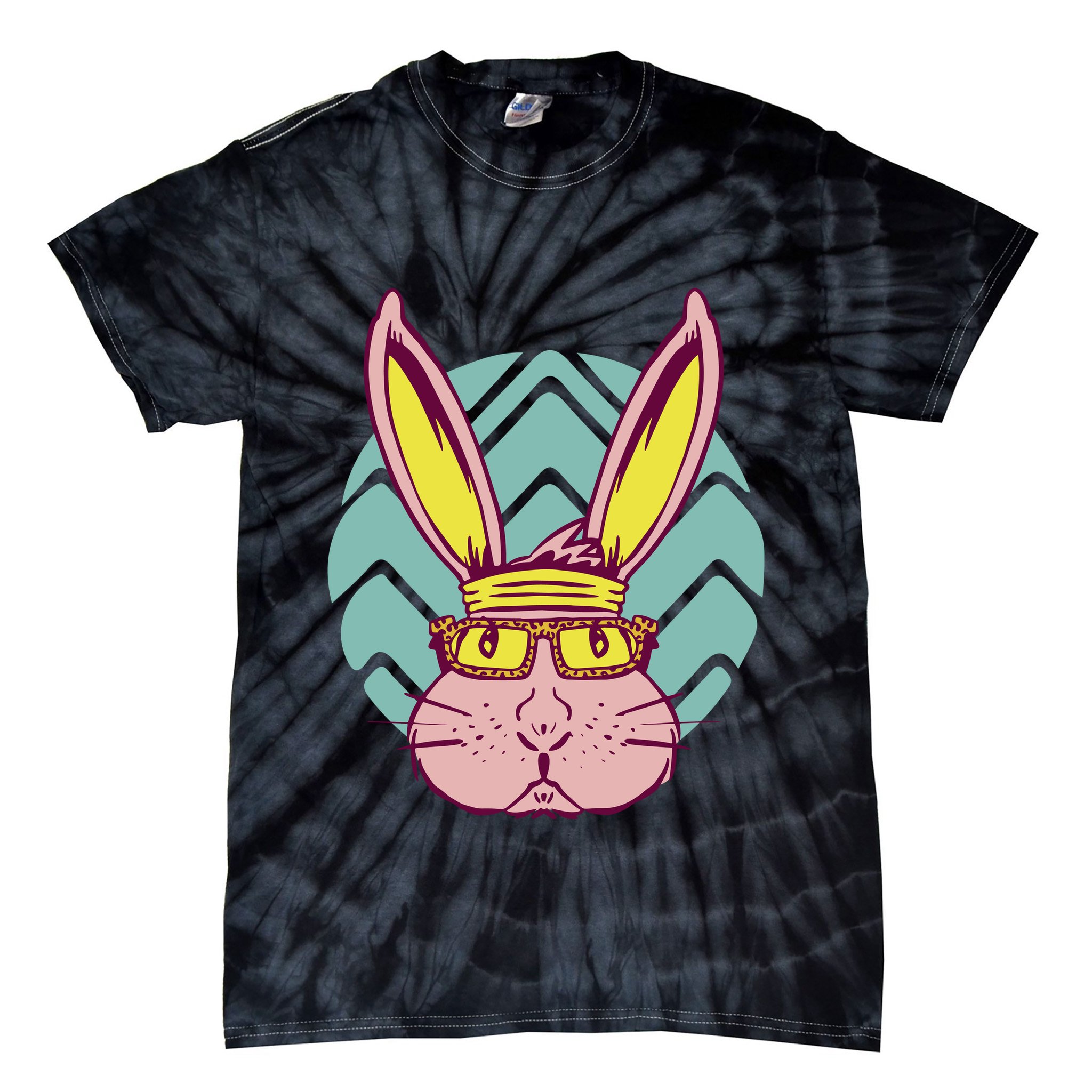 Retro Cool Easter Bunny Tie-Dye T-Shirt