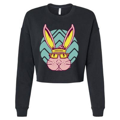 Retro Cool Easter Bunny Cropped Pullover Crew