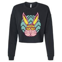 Retro Cool Easter Bunny Cropped Pullover Crew