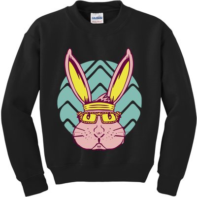 Retro Cool Easter Bunny Kids Sweatshirt