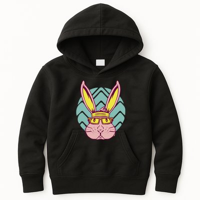 Retro Cool Easter Bunny Kids Hoodie