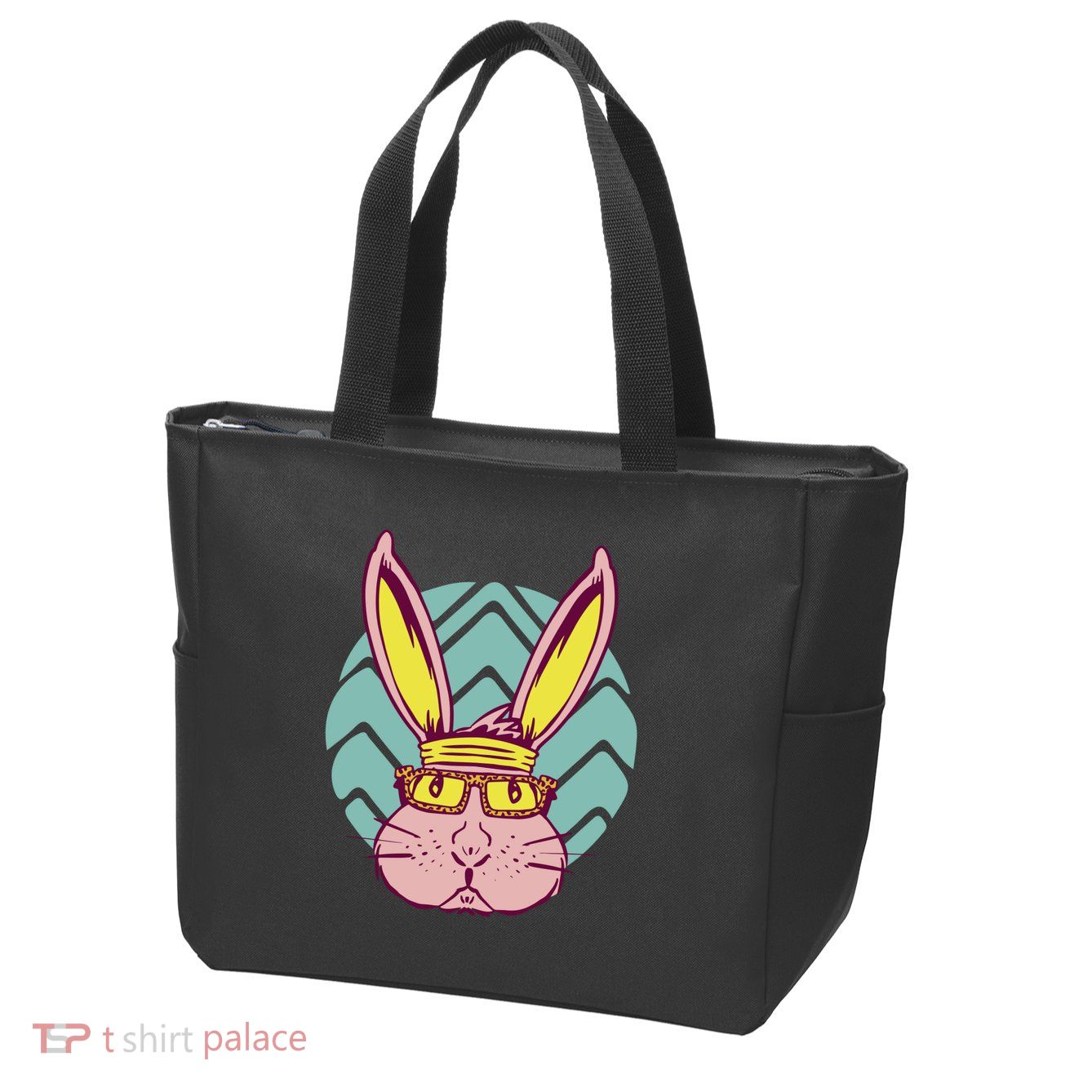 Retro Cool Easter Bunny Zip Tote Bag
