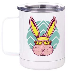 Retro Cool Easter Bunny 12 oz Stainless Steel Tumbler Cup