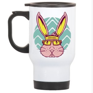 Retro Cool Easter Bunny Stainless Steel Travel Mug