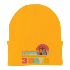 Retro Celebrate Easter A Lot Can Happen In 3 Days Knit Cap Winter Beanie