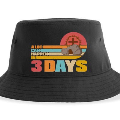 Retro Celebrate Easter A Lot Can Happen In 3 Days Sustainable Bucket Hat
