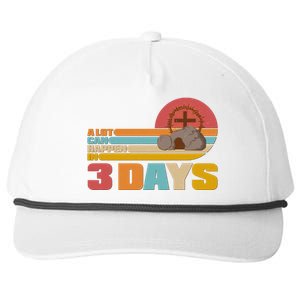 Retro Celebrate Easter A Lot Can Happen In 3 Days Snapback Five-Panel Rope Hat