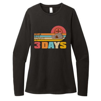 Retro Celebrate Easter A Lot Can Happen In 3 Days Womens CVC Long Sleeve Shirt