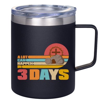 Retro Celebrate Easter A Lot Can Happen In 3 Days 12oz Stainless Steel Coffee Mug