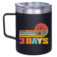 Retro Celebrate Easter A Lot Can Happen In 3 Days 12oz Stainless Steel Coffee Mug