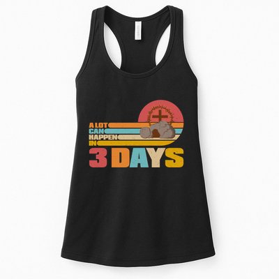 Retro Celebrate Easter A Lot Can Happen In 3 Days Womens Tank Top