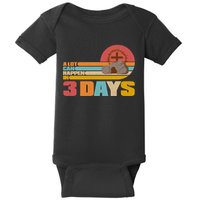 Retro Celebrate Easter A Lot Can Happen In 3 Days Baby Bodysuit