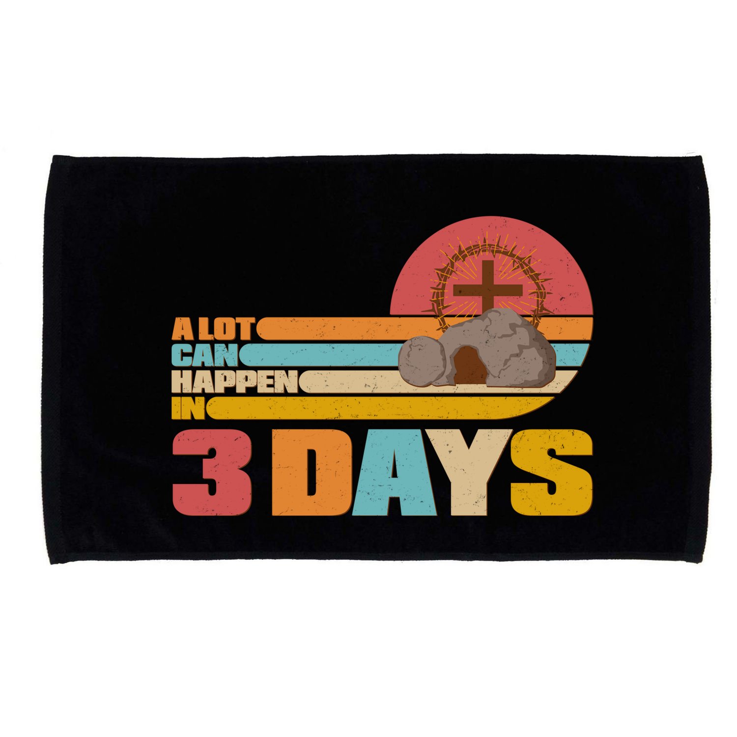 Retro Celebrate Easter A Lot Can Happen In 3 Days Microfiber Hand Towel