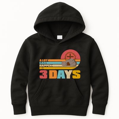 Retro Celebrate Easter A Lot Can Happen In 3 Days Kids Hoodie
