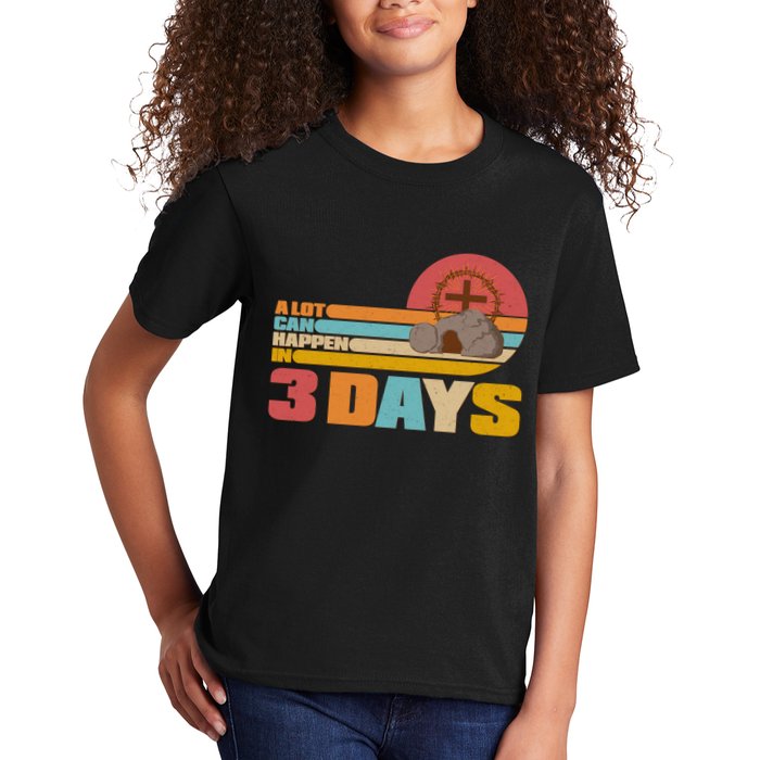Retro Celebrate Easter A Lot Can Happen In 3 Days Kids T-Shirt