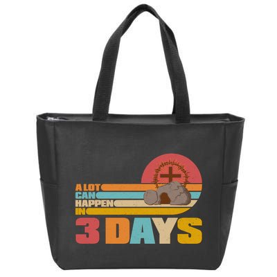 Retro Celebrate Easter A Lot Can Happen In 3 Days Zip Tote Bag