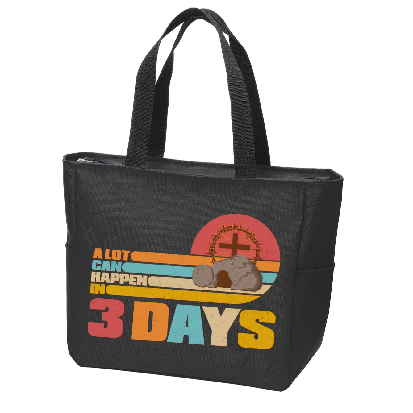 Retro Celebrate Easter A Lot Can Happen In 3 Days Zip Tote Bag
