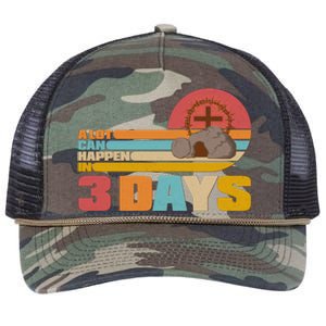 Retro Celebrate Easter A Lot Can Happen In 3 Days Retro Rope Trucker Hat Cap