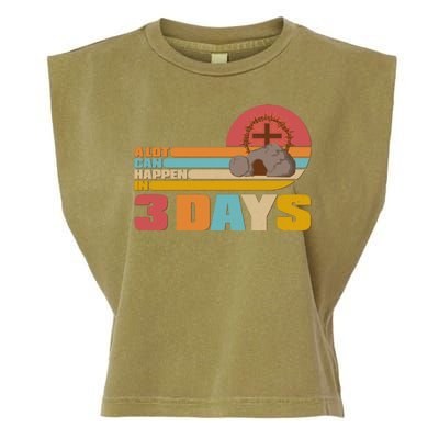 Retro Celebrate Easter A Lot Can Happen In 3 Days Garment-Dyed Women's Muscle Tee