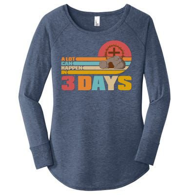 Retro Celebrate Easter A Lot Can Happen In 3 Days Women's Perfect Tri Tunic Long Sleeve Shirt