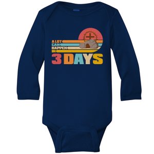 Retro Celebrate Easter A Lot Can Happen In 3 Days Baby Long Sleeve Bodysuit