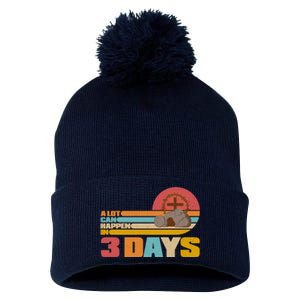 Retro Celebrate Easter A Lot Can Happen In 3 Days Pom Pom 12in Knit Beanie