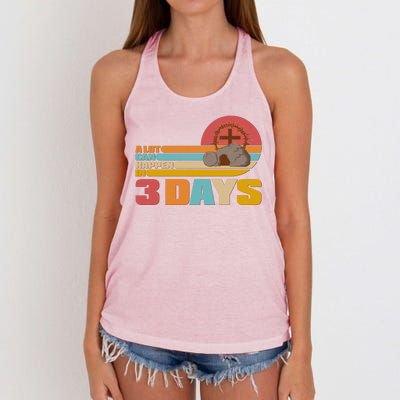 Retro Celebrate Easter A Lot Can Happen In 3 Days Women's Knotted Racerback Tank