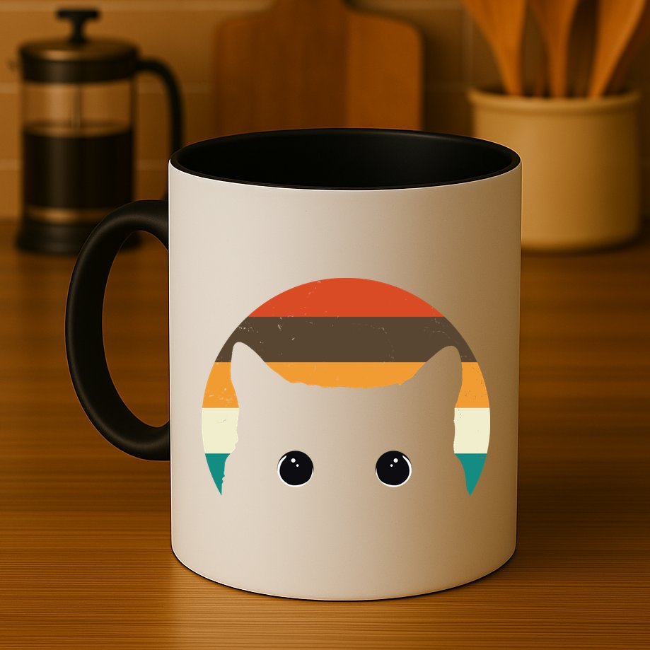 Retro Cat Eyes Vintage Sunset Mug