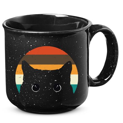 Retro Cat Eyes Vintage Sunset 15oz Campfire Ceramic Mug