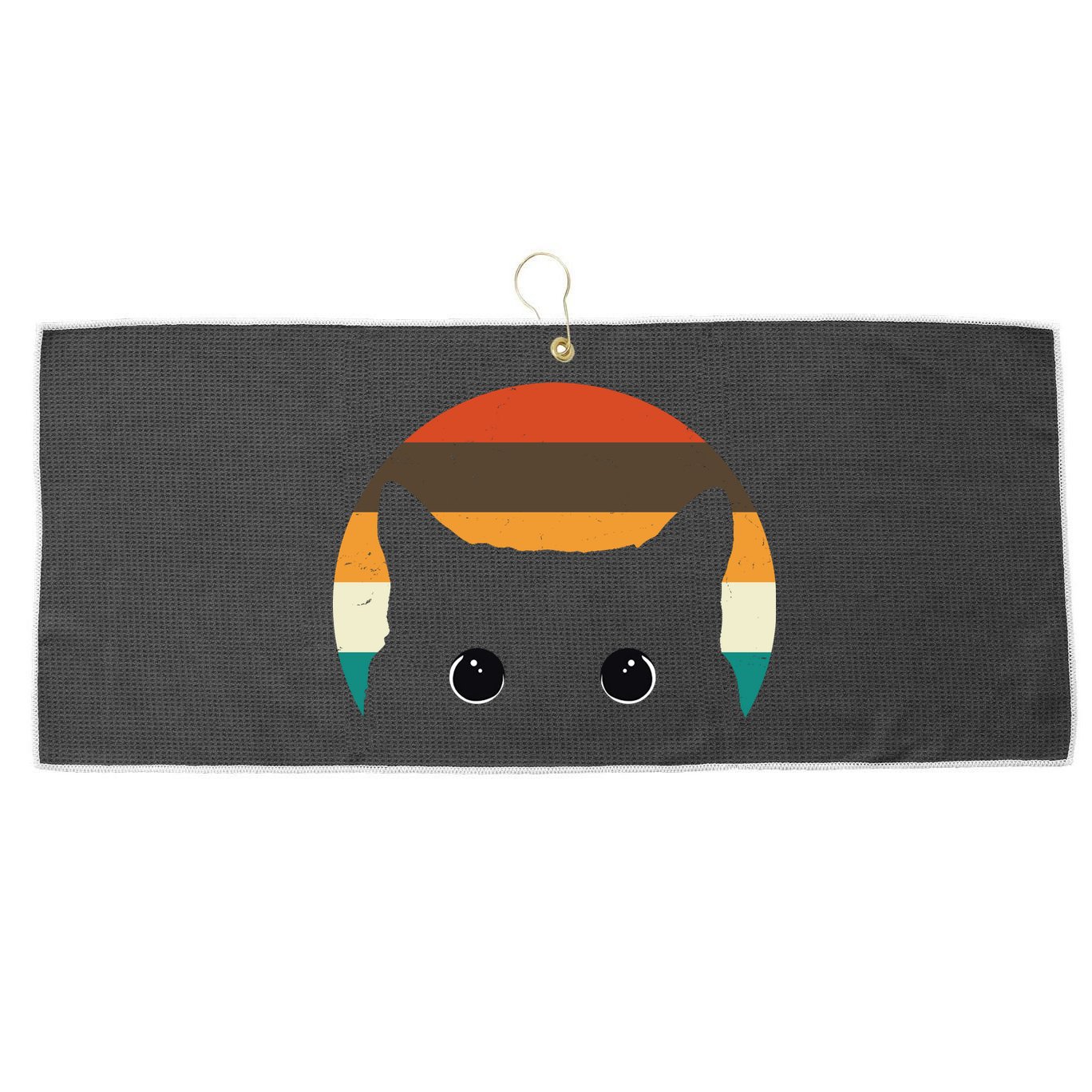Retro Cat Eyes Vintage Sunset Large Microfiber Waffle Golf Towel